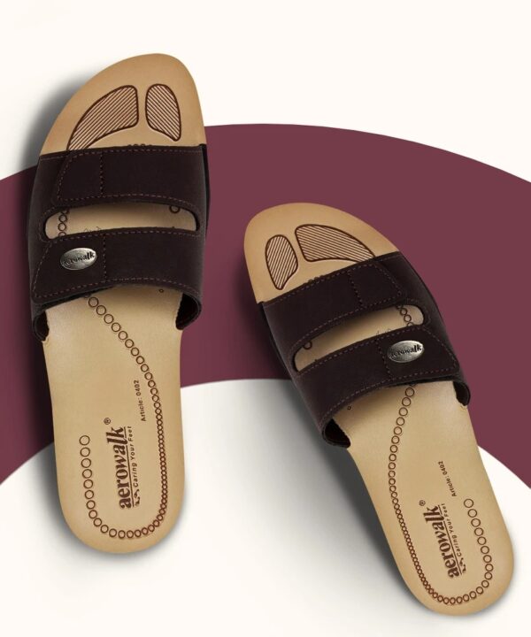AWomen Flats Sandal Brown 40 Size