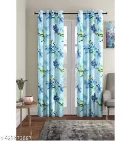 Private Label Polycotton Printed Door Curtains Pack of 1 Multicolour