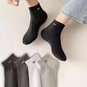 Private Label Men Ankle Length Socks Pack Of 4 Free Size Multi Colour