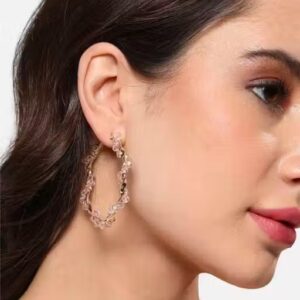 Private Label Women goldren And White Colour Earing