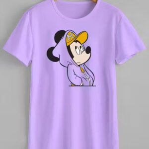 Private Label Mickey Mouse Printed Purple TShirt Xl Size