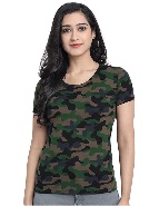 Veirdo Cotton Round Neck Half Sleeves Regular Fit Camoflauge T Shirt Multicolour M Size