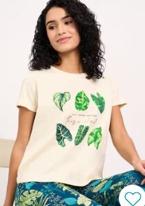 Pantaloons Cream Printed Below Waist Sleepwear Women Relaxed Fit ToP S