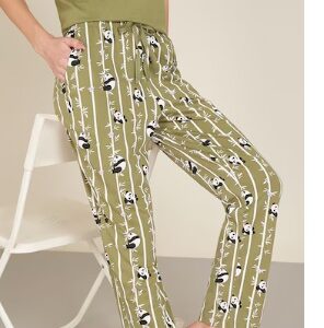 Pantaloons Olive Printed Cotton Women Relaxed Fit Pyjamas 32