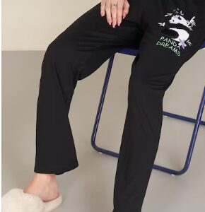 Pantaloons Black Printed Cotton Women Relaxed Fit Pyjamas 32