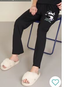 Pantaloons Black Printed Cotton Women Relaxed Fit Pyjamas 28