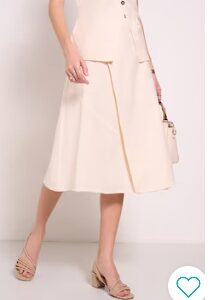 Pantaloons Cream Solid Above Knee Formal Women Flared Skirt 32