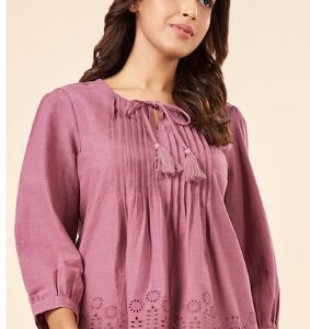 Pantaloons Pink Printed Casual ThreeQuarter Sleeves Round Neck Women Regular Fit Tops XL