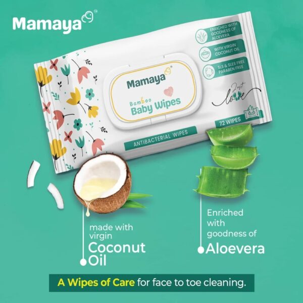 Mamaya Bamboo Baby Wipes 72 Count