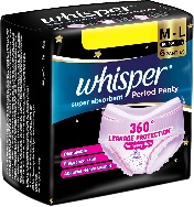Whisper Super Absorbent 360 Leakage Protection for Heavy Flow Period Panty M L