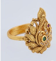 Private Label Gold Plated Floral Antique Finger Ring Free Size