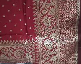 Private Label Women Benarasi Saree Red