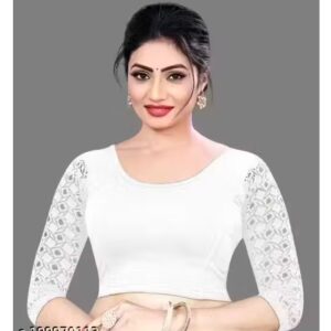 Private Label Round Neck Blouse colour white size freesize