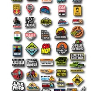 Private Label Biker Sticker Pack pack of 11bwith multicolour