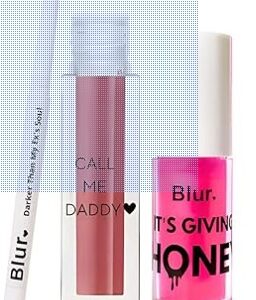 Private Label Blur India PERFECT Nude Pink Lip Kit Liquid Lipstick Lip Oil Lip Liner pack of 3