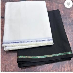Private Label Unstitched Pure Cotton Shirt and Trouser Fabric Solid green and gray colour