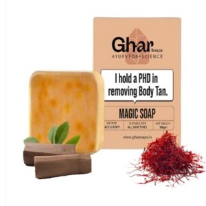 GHAR SOAPS DeTan And Brightening Soap With Saffron 100GM