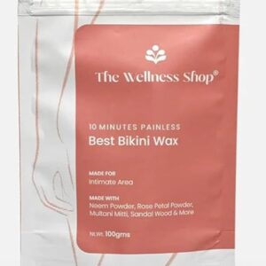 The Wellness Shop Bikini Wax Powder 10 Minutes Herbal Hair Removal Wax for Women and Girls 100GM