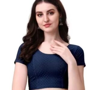 Private Label Readymade Designer Stretchable Latest Blouse For Women Colour Navu Blue Size L