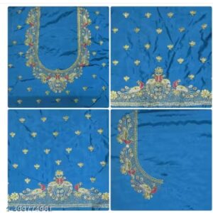 Private Label EMBROIDERY WORK BLOUSE PIECE colour sky blue