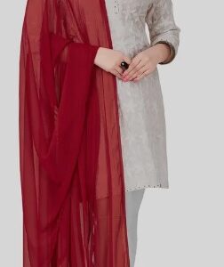 Private Label Chiffon Dupatta colour maroon