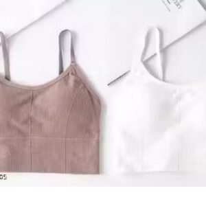 Private Label Stylish Women Short Bralette Camisole Bra pack of 2 skin and purpal colour free size