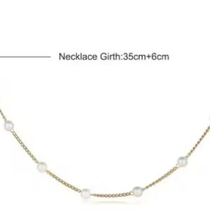 Private Label Simple Pearl Necklace Everyday Pearl Jewelry goldon and whith