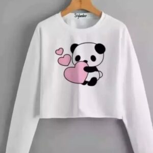 Private Label PANDA womans CROPTOP white colour s size