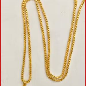 Private Label One Gram Mico Gold Plated Box Mohini Chain With Pendal men and women can were this product pack of one golden colour