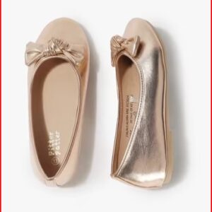 PITTER PATTER op Bow Accent Ballerinas gor girls fancy shoes pack of one golden colour size 11
