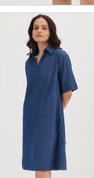 FEMMELLA NAVY BLUE DENIM KNEE LENGTH DRESS S SIZE