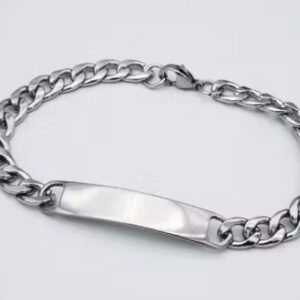 Private Label Premium Silver Classic Plate Style Hand Bracelet for Men