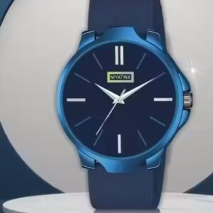 Private Label Dial Blue Silicone Belt Mens Analog Watch blue colour