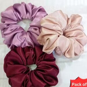 Private Label Premium Silk Scrunchies Pack of 3 multicolour