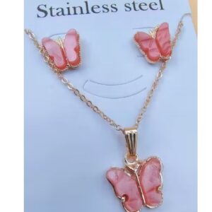 Private Label Stunning Gold Plated Babygirl Necklace With Earing for Women and Girls