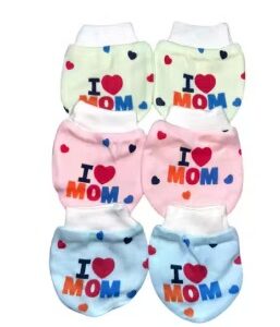 Private Label New trendy Born baby hand gloves pack of 3