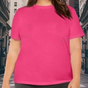 LEOTUDE Women Oversized Fit Round Neck TShirt colour pink size 2xl