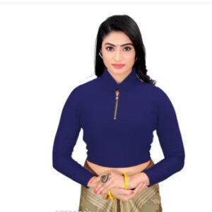 Private Label boat neck blouse for women with full sleeves colour blue freesize