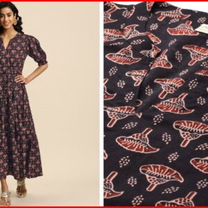 anayna Women Floral Printed Maxi Dress size M Colour Black