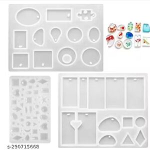 Private Label Resin Mould Set of Silicone Assorted Molds Resin Casting Craft pack of 3 white