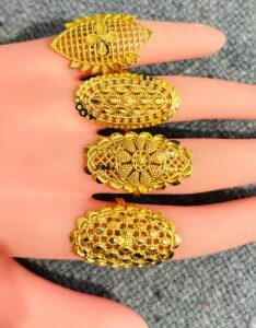 Private Label 4 Pcs Gold Plated Designer Rings Set for Women