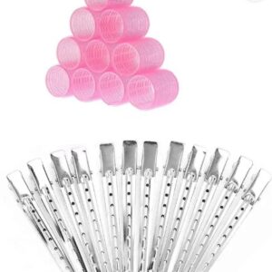 Private Label 6 pcs Hair roller with 12pcs stainless steel hair clip for women and girls Hair Curler Colour Multicolour