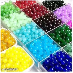 Private Label 8 Colour Round glass beads for Jewellery Making Bracelet Necklace Earrings Jumaka Multicolour