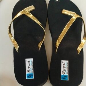 Women Black And Golden Colour Fancy Sleeper Size 5