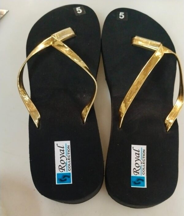 Women Black And Golden Colour Fancy Sleeper Size 5