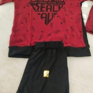 Kids Girls Wine Printed Colour Top With Cap And Legging Size 7 To 8 Yrs