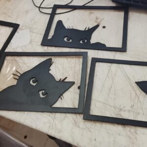 Wall Decor Wooden Art 4 Set Of Kitty