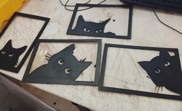 Wall Decor Wooden Art 4 Set Of Kitty