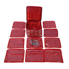 Brocade Jewellery Box Organizer With 10 Pouch
