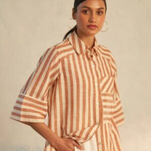 Canoopi Capriccio Shirt Brown And Cream Colour Size L
